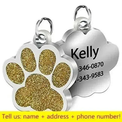 Glitter Paw Pet ID Tag - Poochi Paws