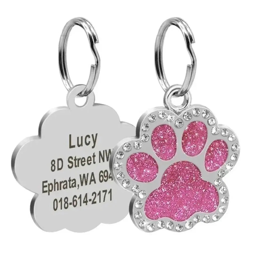 Glitter Paw Pet ID Tag - Poochi Paws