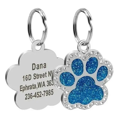 Glitter Paw Pet ID Tag - Poochi Paws