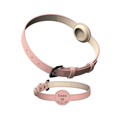 Leather AirTag Pet Collar - Poochi Paws