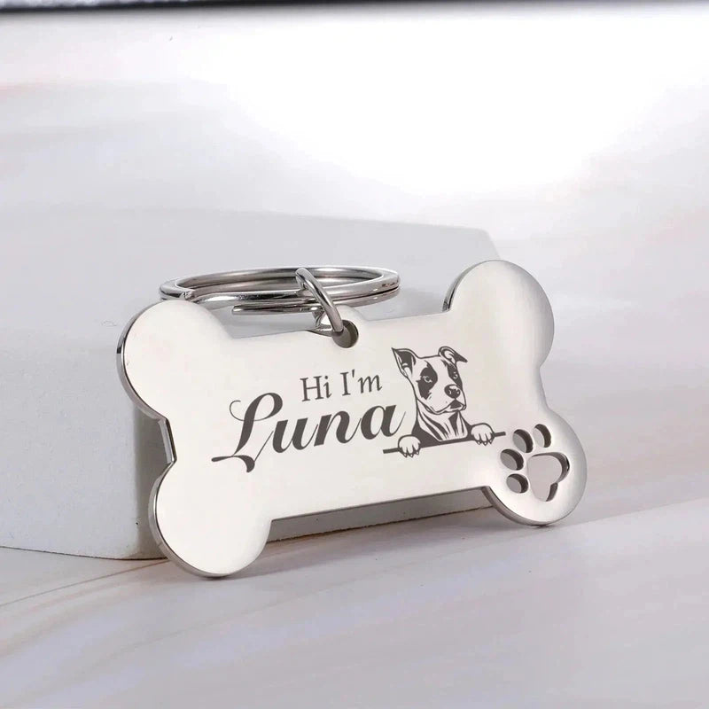 Personalized Bone Dog Collar Tag - Poochi Paws