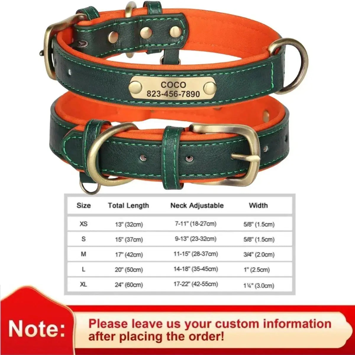 Personalized Leather Dog Collar - Poochi Paws