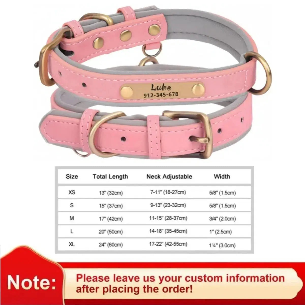 Personalized Leather Dog Collar - Poochi Paws