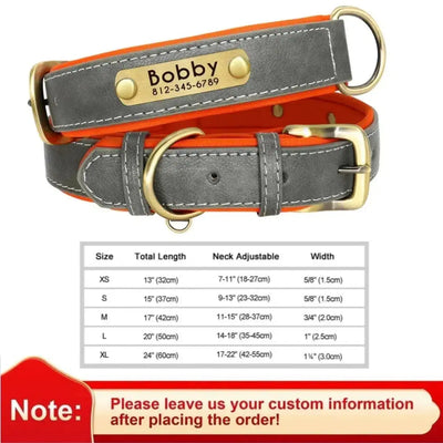 Personalized Leather Dog Collar - Poochi Paws