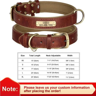 Personalized Leather Dog Collar - Poochi Paws