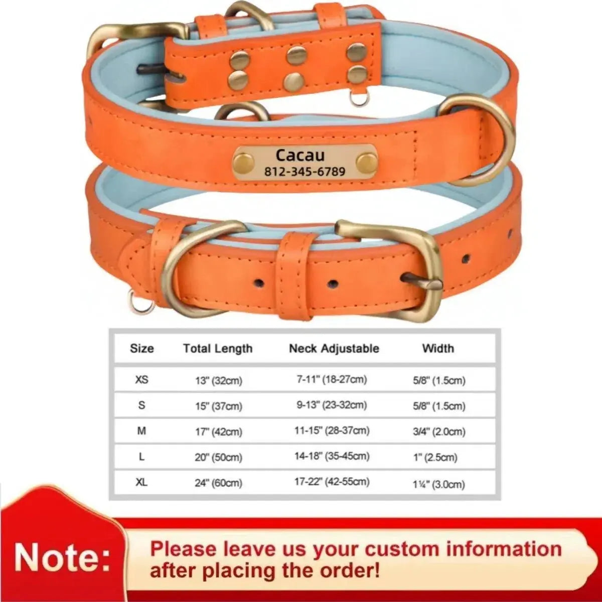 Personalized Leather Dog Collar - Poochi Paws