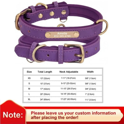 Personalized Leather Dog Collar - Poochi Paws