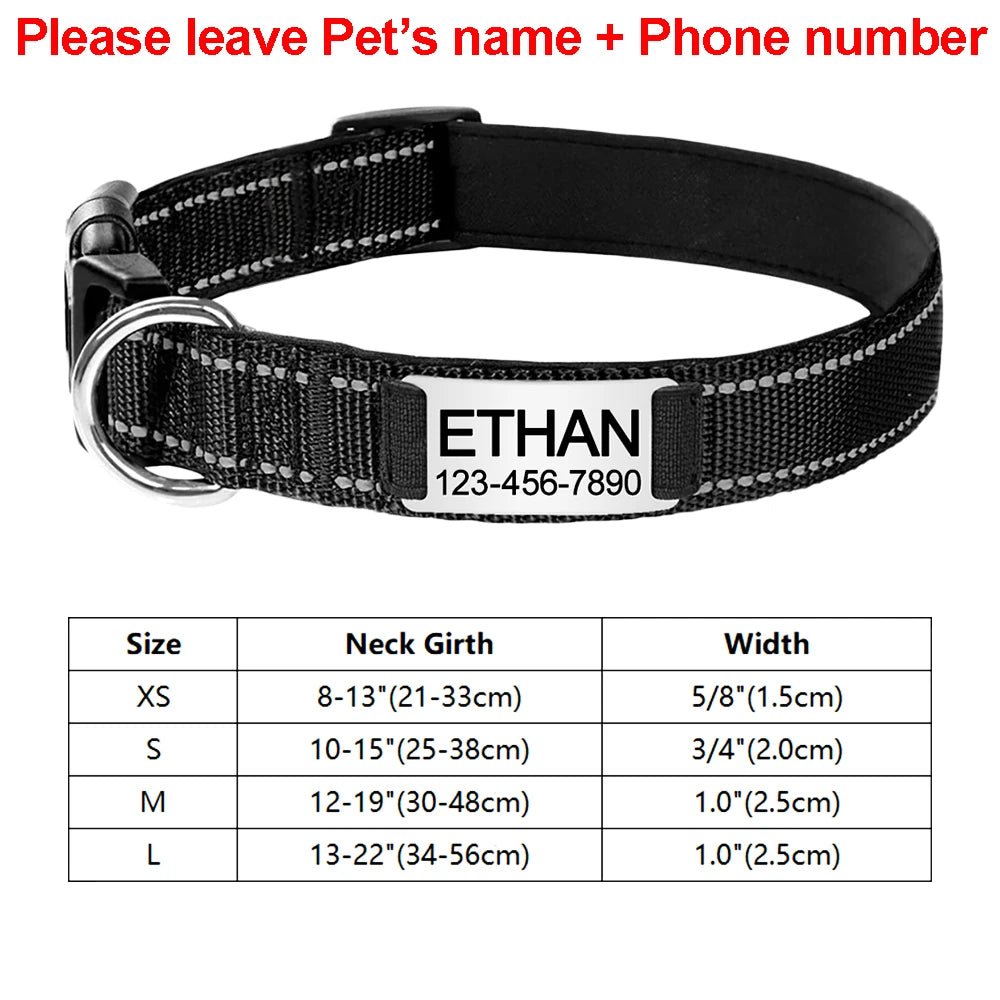 Personalized Reflective Dog Collar - Poochi Paws