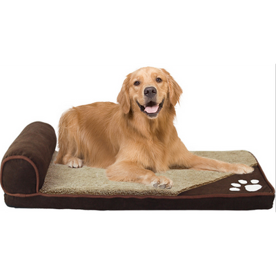 Washable Rectangle Pet Bed with Cushion & Pillow Tan Cress