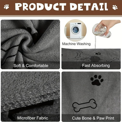 Quick - Dry Pet Towel - Poochi Paws