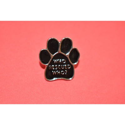 "Who Rescued Who" Enamel Pin for Rescue Dog Lovers Scarlet Gaia