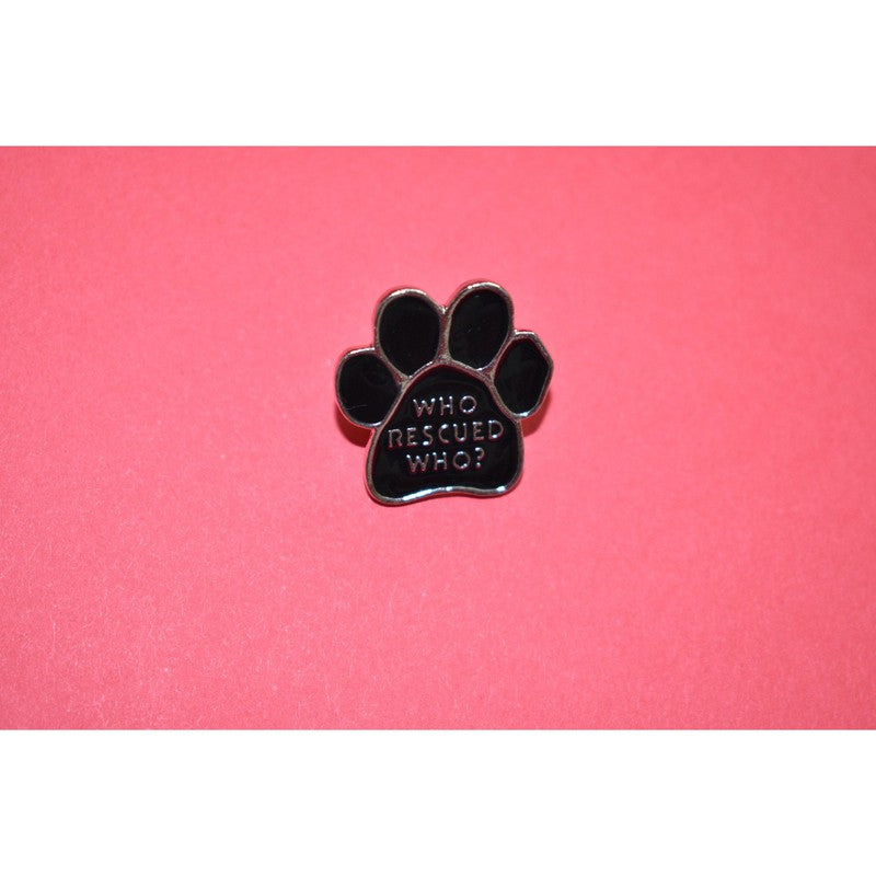 "Who Rescued Who" Enamel Pin for Rescue Dog Lovers Scarlet Gaia