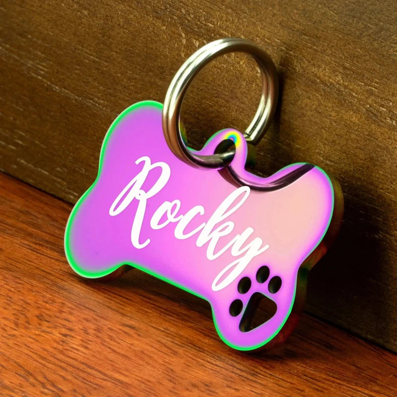 Shiny Steel Pet ID Tag - Poochi Paws