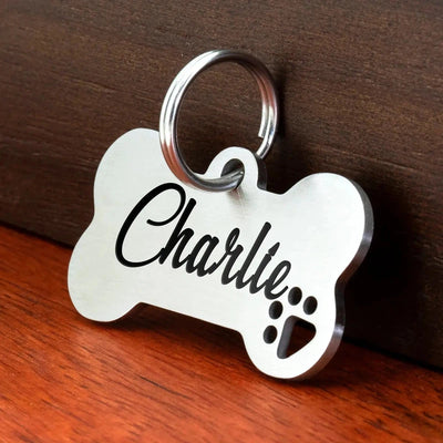 Shiny Steel Pet ID Tag - Poochi Paws