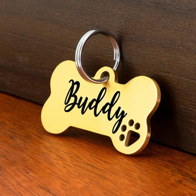 Shiny Steel Pet ID Tag - Poochi Paws