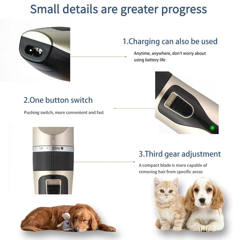 Silent Pet Hair Clipper Set - Poochi Paws