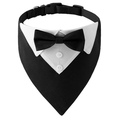 Tuxedo Bow Tie Dog Collar - Poochi Paws